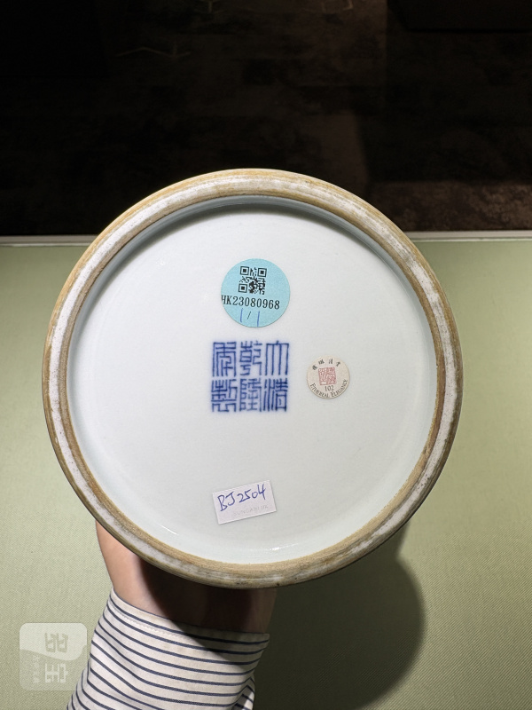 清乾隆 青花缠枝花卉纹双耳出戟尊 - 图14